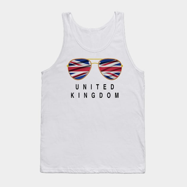 United Kingdom Sunglasses, United Kingdom Flag, United Kingdom gift ,  British UK , Tank Top by JayD World